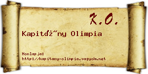 Kapitány Olimpia névjegykártya